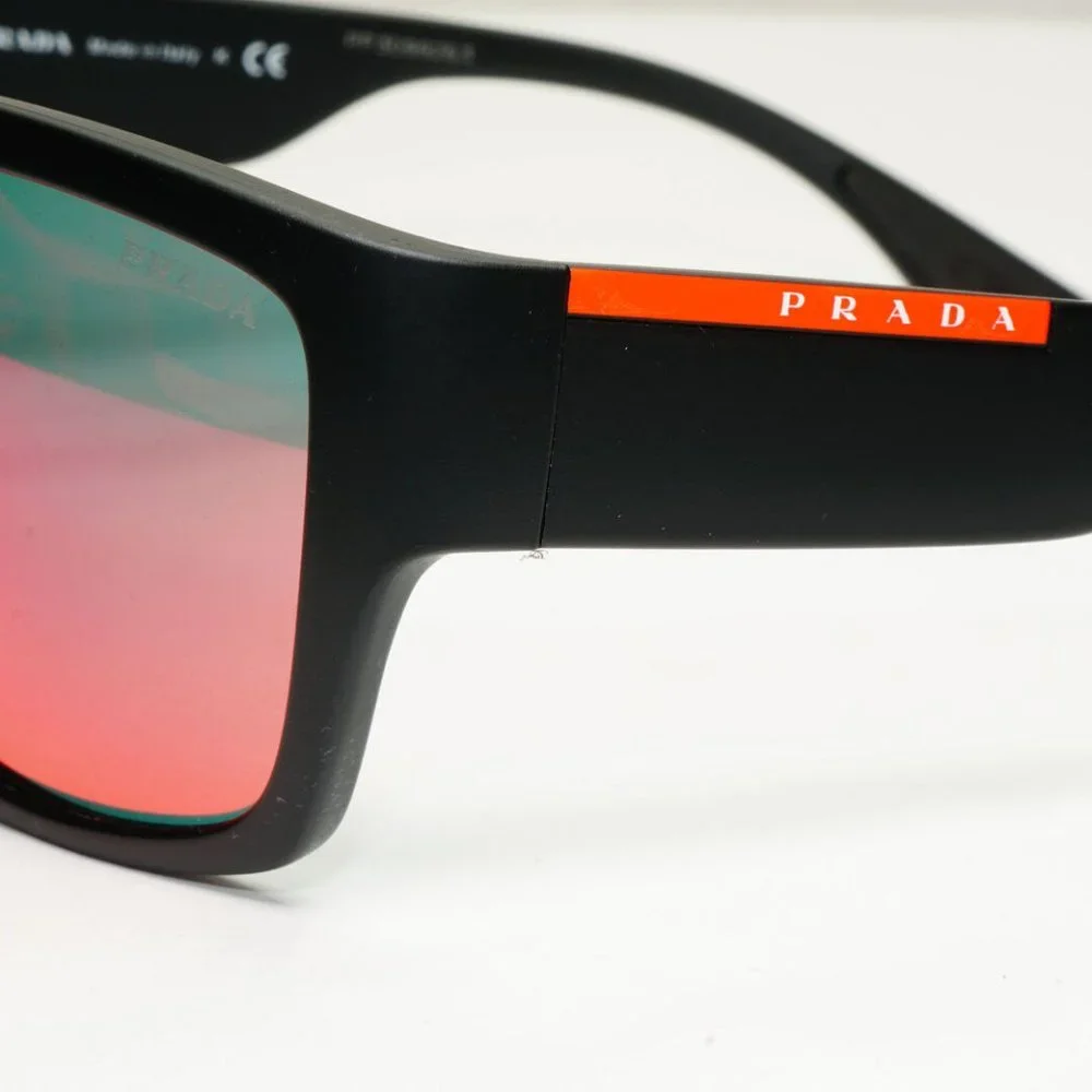 Men's Prada Blue Red Mirror Square Sunglasses
